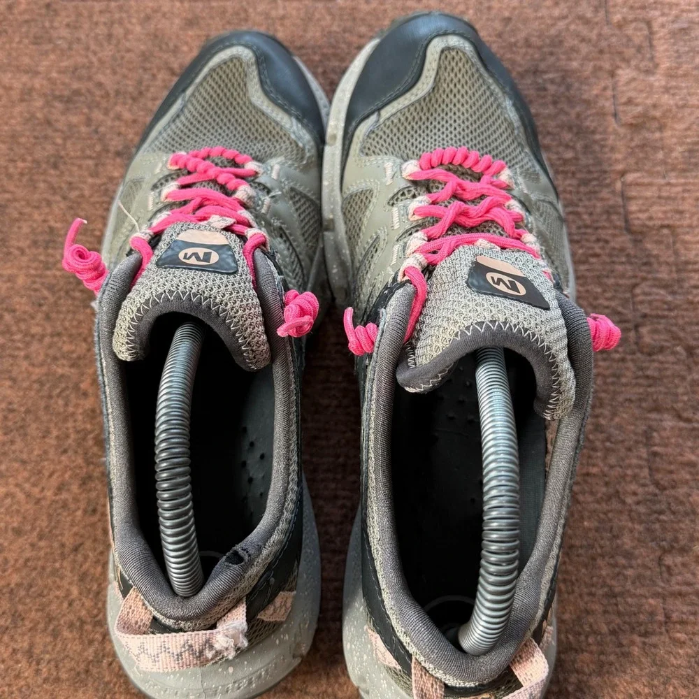 A- Merrell All Out Blaze Sieve Womens Hiking Shoes Grey Pink J033884 Size 9